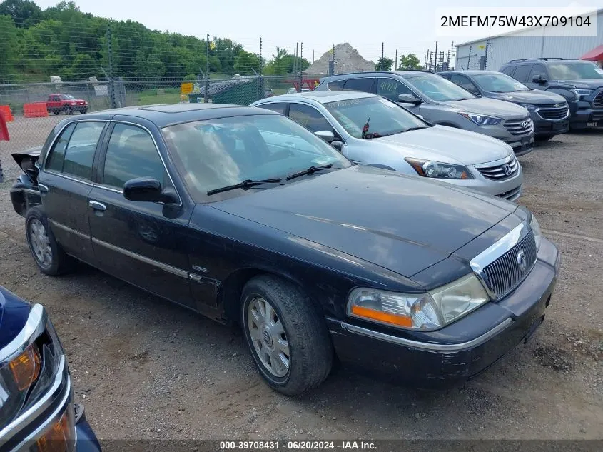 2003 Mercury Grand Marquis Ls VIN: 2MEFM75W43X709104 Lot: 39708431