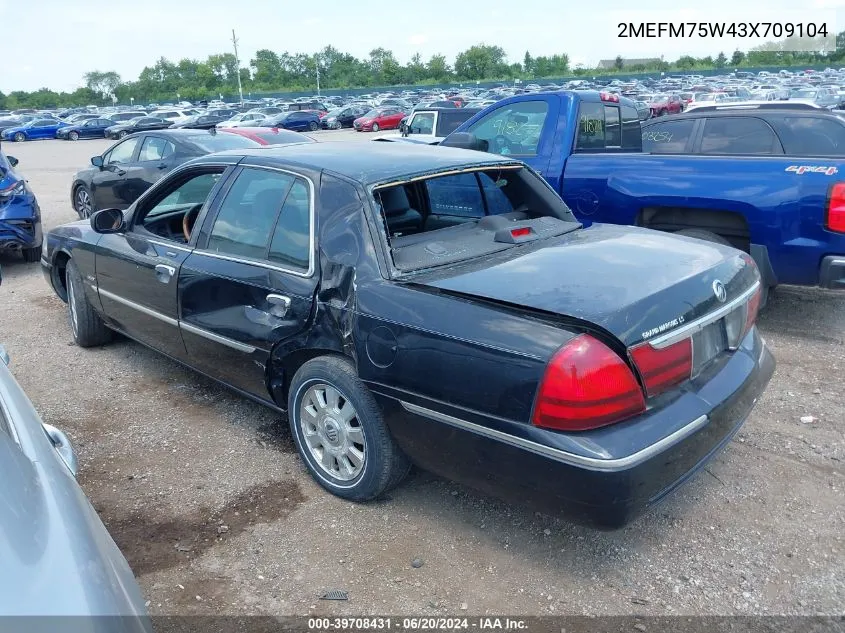 2003 Mercury Grand Marquis Ls VIN: 2MEFM75W43X709104 Lot: 39708431