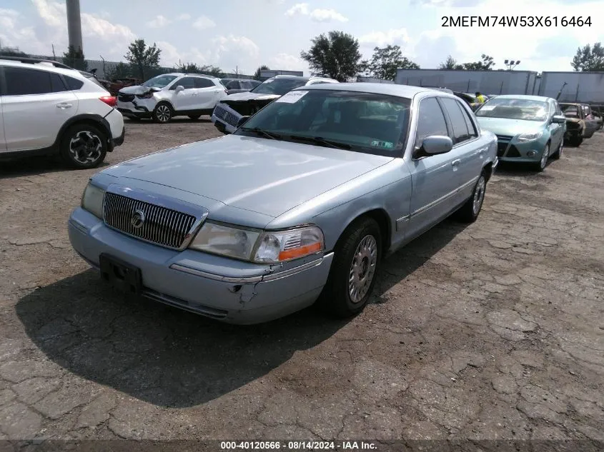 2003 Mercury Grand Marquis Gs VIN: 2MEFM74W53X616464 Lot: 40120566