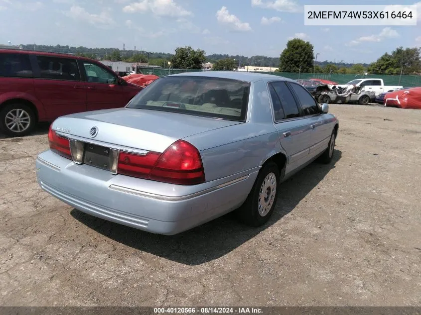 2003 Mercury Grand Marquis Gs VIN: 2MEFM74W53X616464 Lot: 40120566