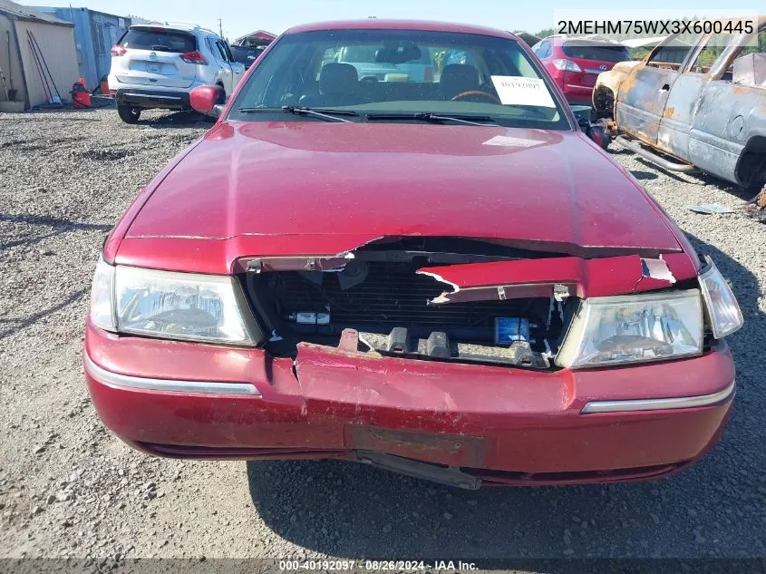 2003 Mercury Grand Marquis Ls VIN: 2MEHM75WX3X600445 Lot: 40192097