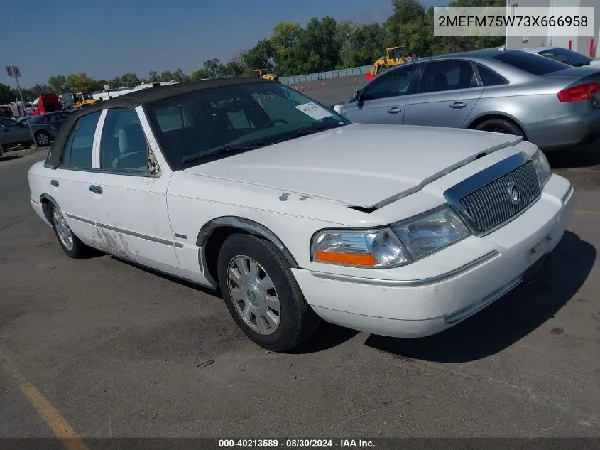 2003 Mercury Grand Marquis Ls VIN: 2MEFM75W73X666958 Lot: 40213589