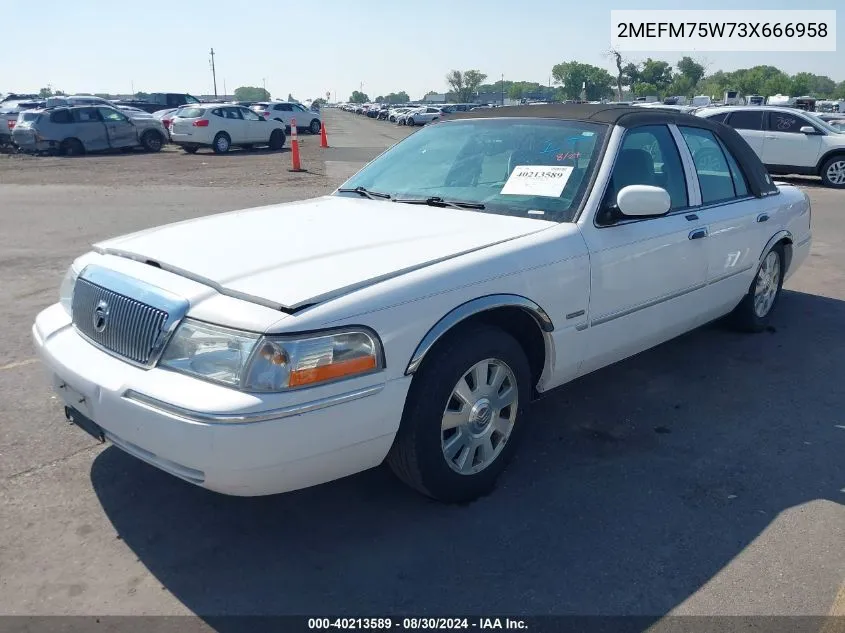 2003 Mercury Grand Marquis Ls VIN: 2MEFM75W73X666958 Lot: 40213589