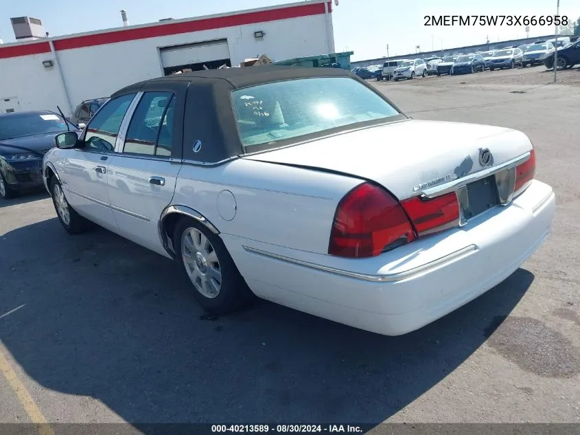 2003 Mercury Grand Marquis Ls VIN: 2MEFM75W73X666958 Lot: 40213589