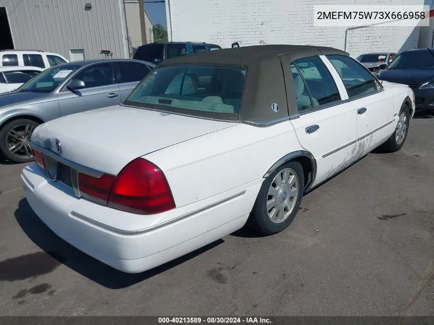 2003 Mercury Grand Marquis Ls VIN: 2MEFM75W73X666958 Lot: 40213589