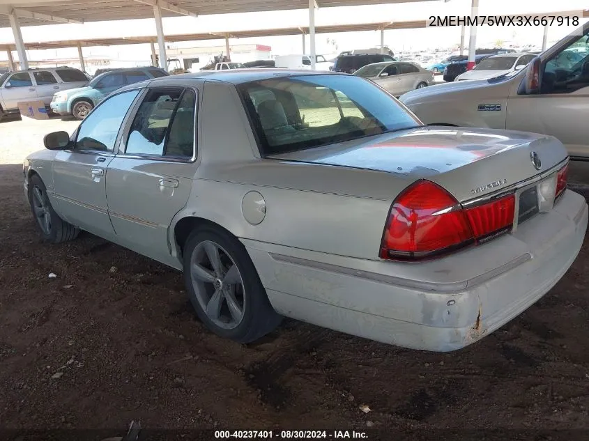 2003 Mercury Grand Marquis Ls VIN: 2MEHM75WX3X667918 Lot: 40237401