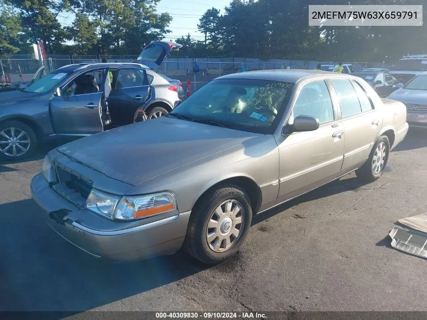 2003 Mercury Grand Marquis Ls VIN: 2MEFM75W63X659791 Lot: 40309830