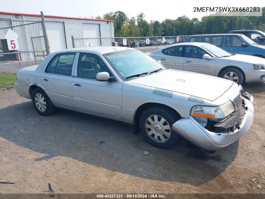 2003 Mercury Grand Marquis Ls VIN: 2MEFM75WX3X668283 Lot: 40327321