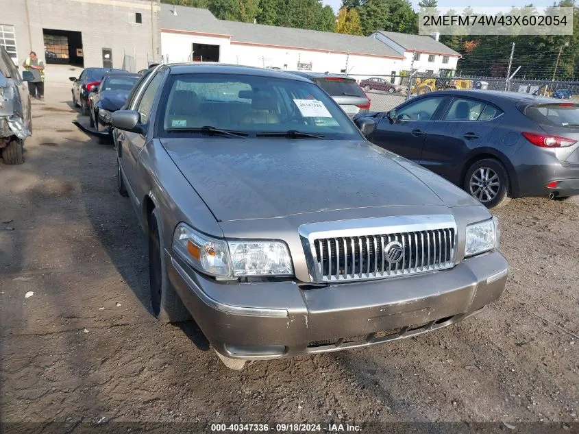 2003 Mercury Grand Marquis Gs VIN: 2MEFM74W43X602054 Lot: 40347336