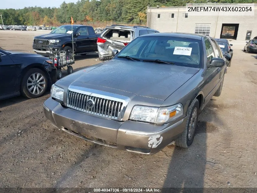 2003 Mercury Grand Marquis Gs VIN: 2MEFM74W43X602054 Lot: 40347336