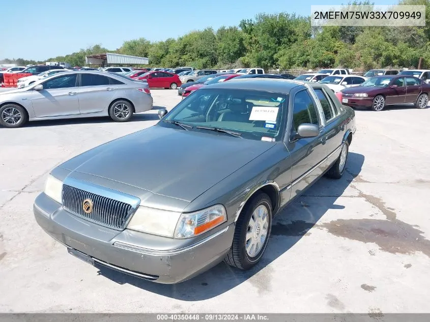 2003 Mercury Grand Marquis Ls VIN: 2MEFM75W33X709949 Lot: 40350448