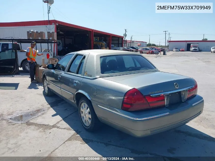 2003 Mercury Grand Marquis Ls VIN: 2MEFM75W33X709949 Lot: 40350448