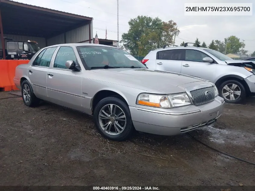 2003 Mercury Grand Marquis Ls VIN: 2MEHM75W23X695700 Lot: 40403916