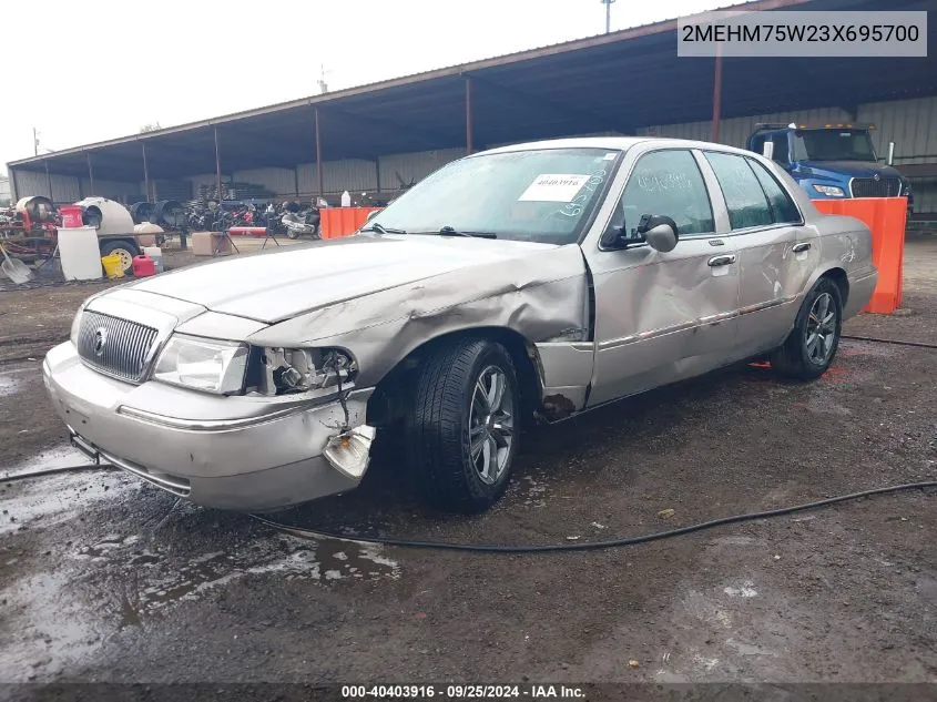 2003 Mercury Grand Marquis Ls VIN: 2MEHM75W23X695700 Lot: 40403916