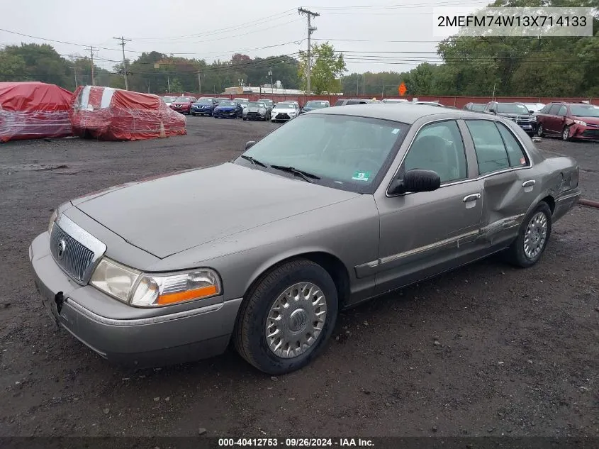 2003 Mercury Grand Marquis Gs VIN: 2MEFM74W13X714133 Lot: 40412753