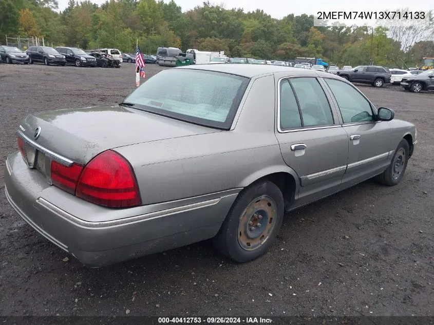 2003 Mercury Grand Marquis Gs VIN: 2MEFM74W13X714133 Lot: 40412753