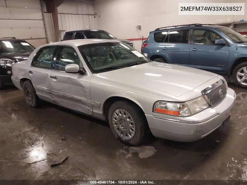 2003 Mercury Grand Marquis Gs VIN: 2MEFM74W33X638527 Lot: 40461704