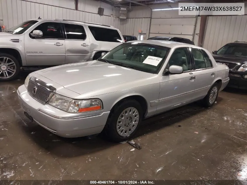 2003 Mercury Grand Marquis Gs VIN: 2MEFM74W33X638527 Lot: 40461704