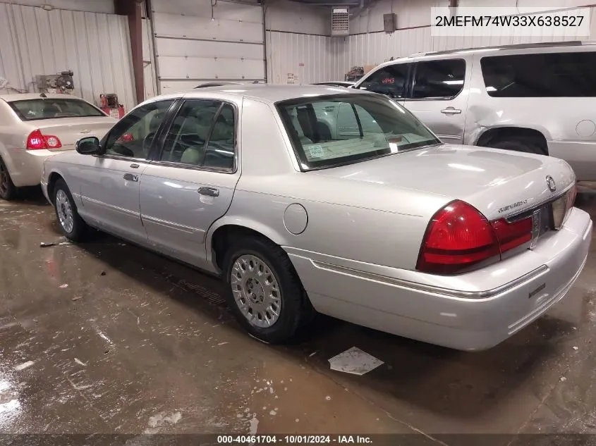 2003 Mercury Grand Marquis Gs VIN: 2MEFM74W33X638527 Lot: 40461704