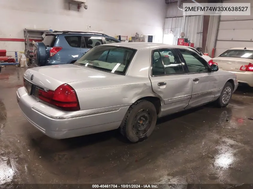 2003 Mercury Grand Marquis Gs VIN: 2MEFM74W33X638527 Lot: 40461704