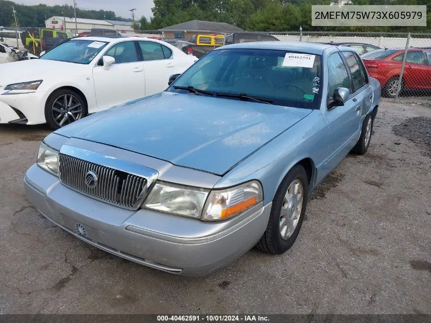 2003 Mercury Grand Marquis Ls VIN: 2MEFM75W73X605979 Lot: 40462591