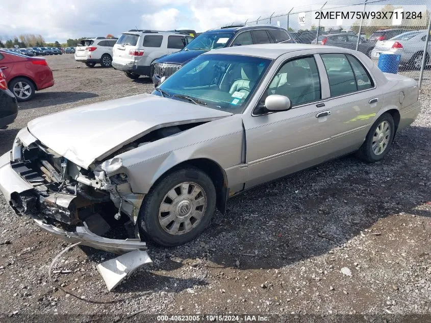 2003 Mercury Grand Marquis Ls VIN: 2MEFM75W93X711284 Lot: 40523005