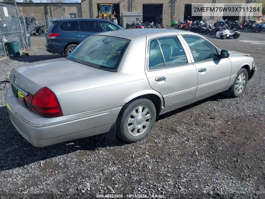 2003 Mercury Grand Marquis Ls VIN: 2MEFM75W93X711284 Lot: 40523005