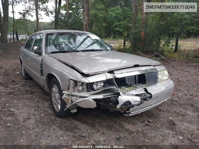 2003 Mercury Grand Marquis Ls VIN: 2MEFM75W33X710048 Lot: 40524075