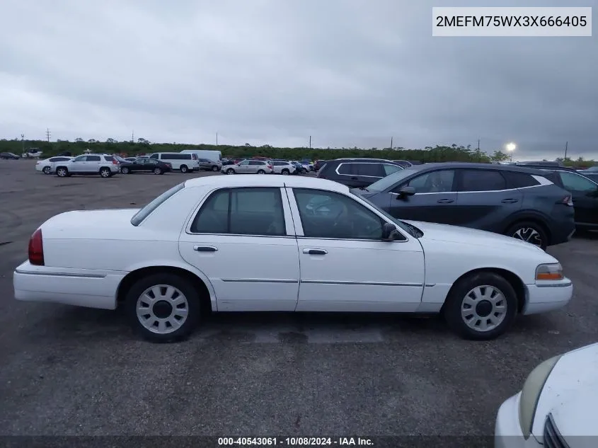 2003 Mercury Grand Marquis Ls VIN: 2MEFM75WX3X666405 Lot: 40543061