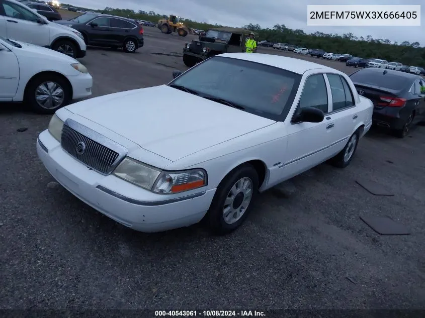 2003 Mercury Grand Marquis Ls VIN: 2MEFM75WX3X666405 Lot: 40543061