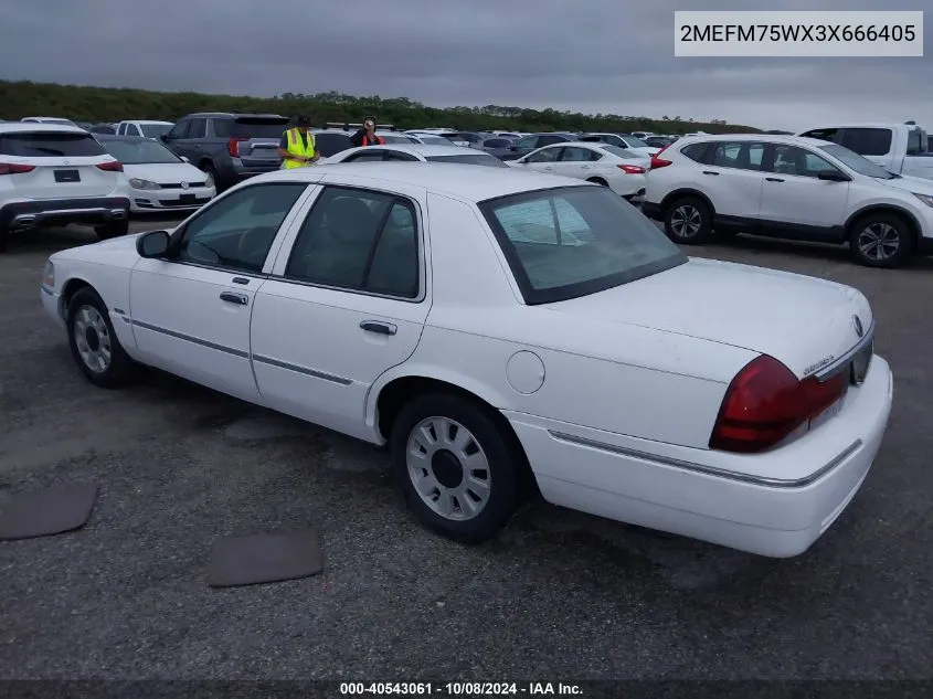 2003 Mercury Grand Marquis Ls VIN: 2MEFM75WX3X666405 Lot: 40543061