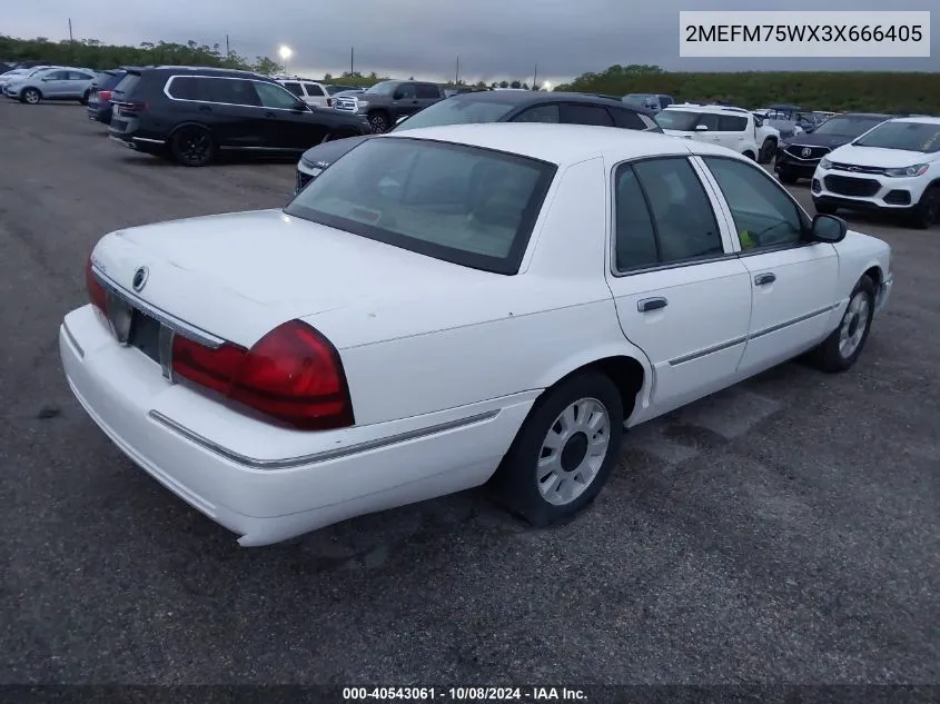 2003 Mercury Grand Marquis Ls VIN: 2MEFM75WX3X666405 Lot: 40543061