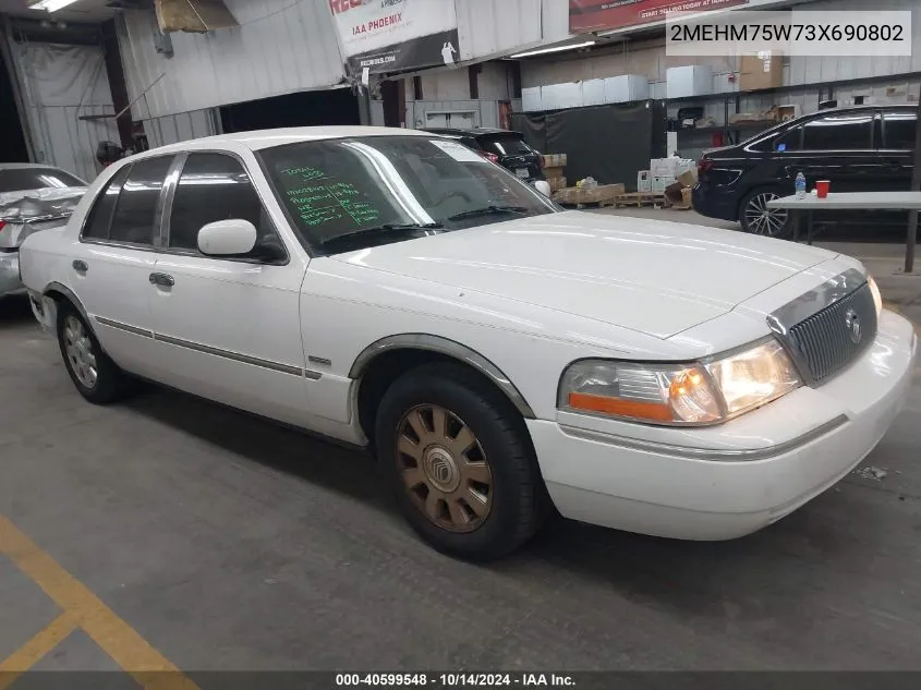 2003 Mercury Grand Marquis Ls VIN: 2MEHM75W73X690802 Lot: 40599548