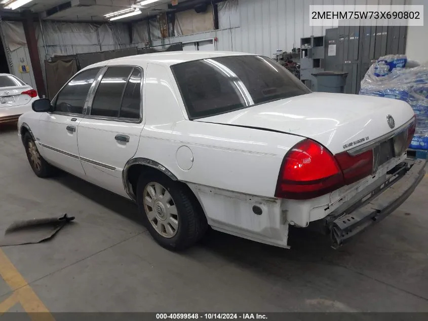 2003 Mercury Grand Marquis Ls VIN: 2MEHM75W73X690802 Lot: 40599548