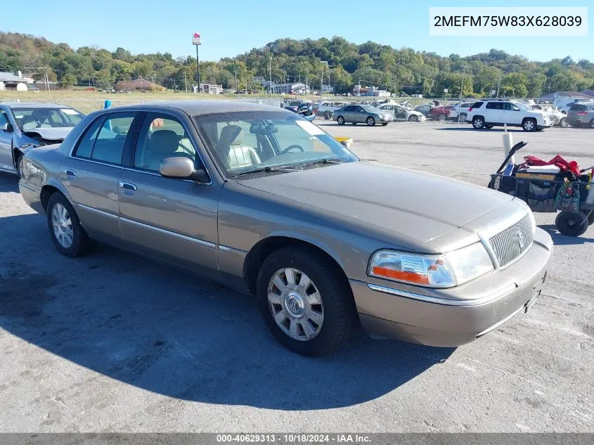 2003 Mercury Grand Marquis Ls VIN: 2MEFM75W83X628039 Lot: 40629313