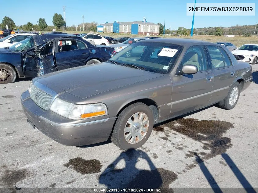 2003 Mercury Grand Marquis Ls VIN: 2MEFM75W83X628039 Lot: 40629313