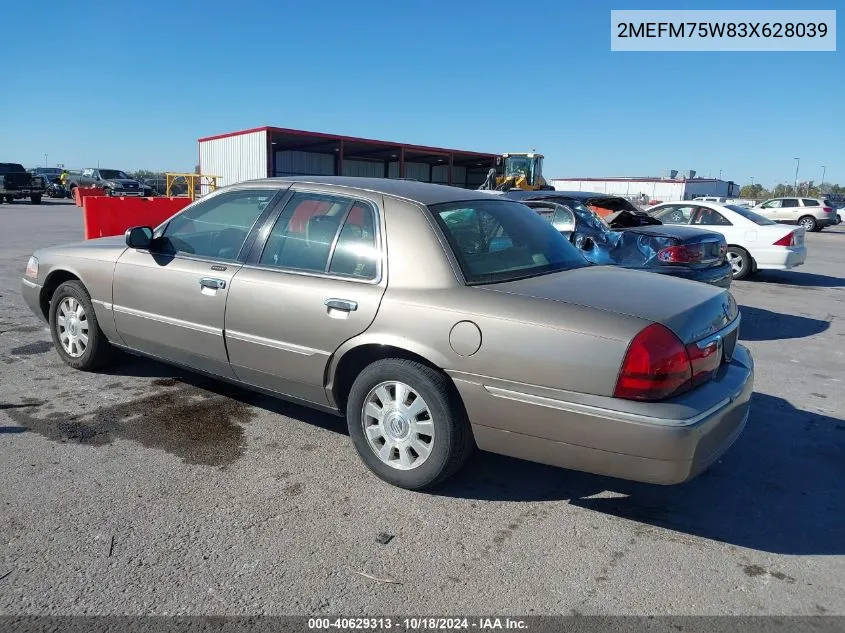 2003 Mercury Grand Marquis Ls VIN: 2MEFM75W83X628039 Lot: 40629313