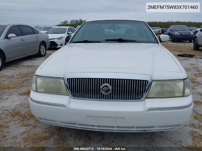 2003 Mercury Grand Marquis Ls VIN: 2MEFM75W83X701460 Lot: 40632712