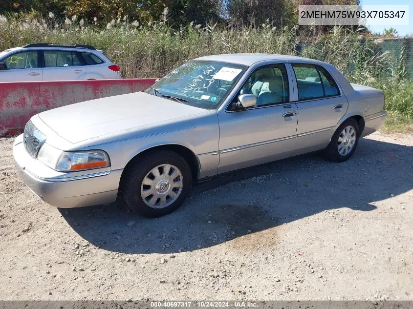 2003 Mercury Grand Marquis Ls VIN: 2MEHM75W93X705347 Lot: 40697317