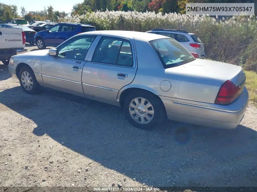 2003 Mercury Grand Marquis Ls VIN: 2MEHM75W93X705347 Lot: 40697317