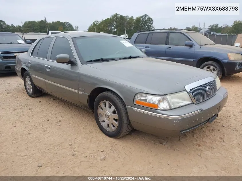 2003 Mercury Grand Marquis Ls VIN: 2MEHM75WX3X688798 Lot: 40719744