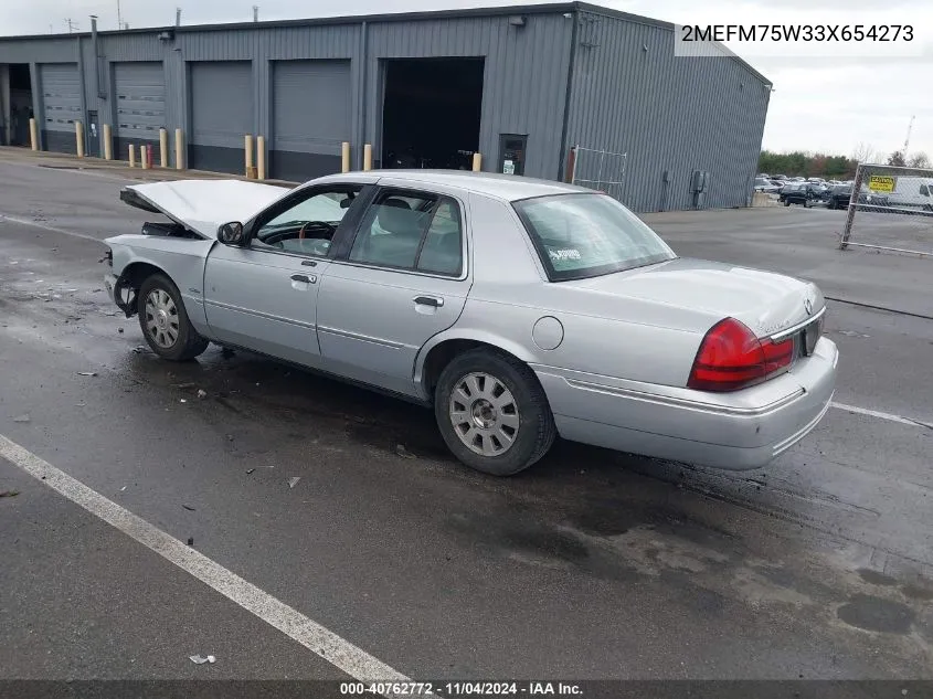 2003 Mercury Grand Marquis Ls VIN: 2MEFM75W33X654273 Lot: 40762772