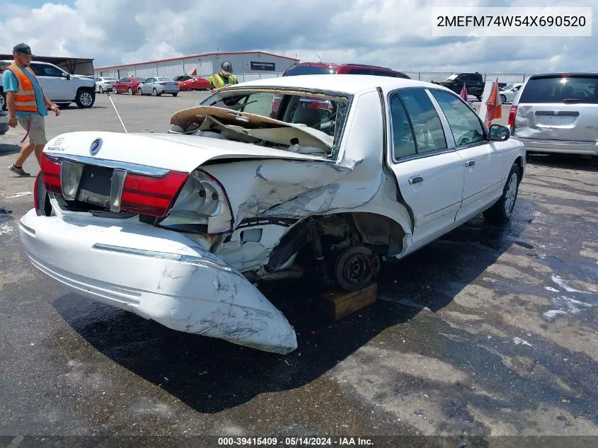 2004 Mercury Grand Marquis Gs VIN: 2MEFM74W54X690520 Lot: 39415409