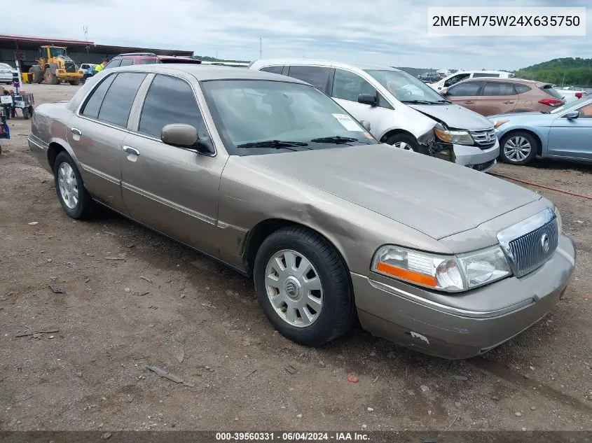 2004 Mercury Grand Marquis Ls VIN: 2MEFM75W24X635750 Lot: 39560331