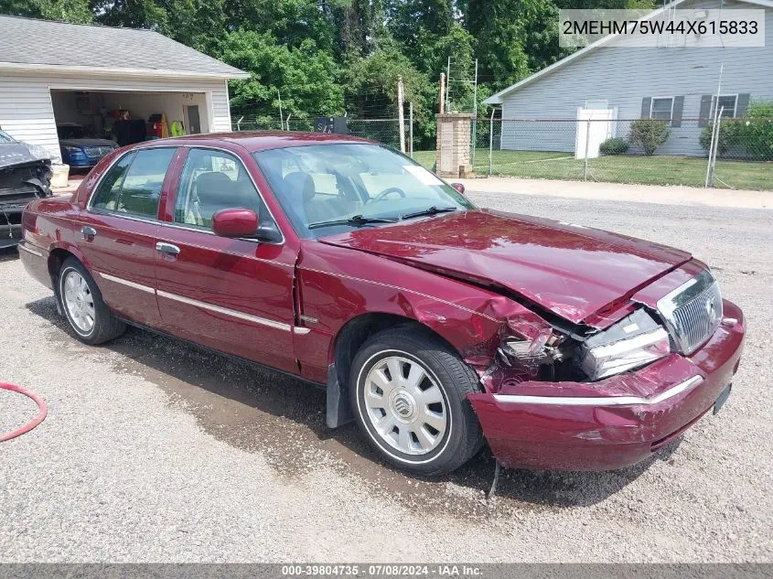 2004 Mercury Grand Marquis Ls VIN: 2MEHM75W44X615833 Lot: 39804735