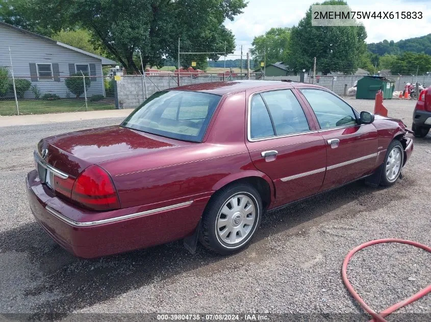 2004 Mercury Grand Marquis Ls VIN: 2MEHM75W44X615833 Lot: 39804735