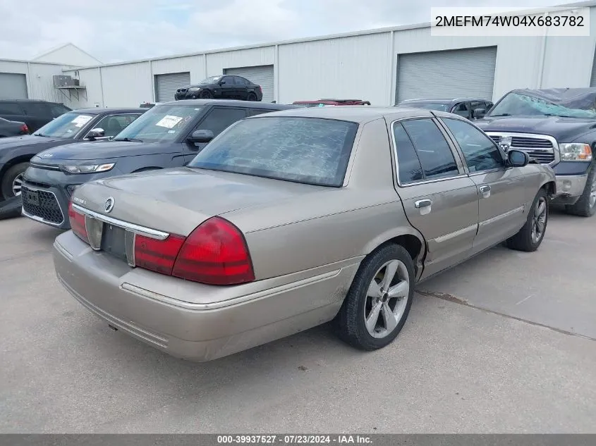 2004 Mercury Grand Marquis Gs VIN: 2MEFM74W04X683782 Lot: 39937527