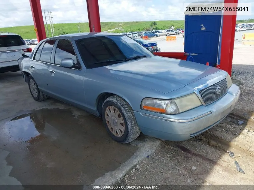 2004 Mercury Grand Marquis Gs VIN: 2MEFM74W54X655041 Lot: 39946268