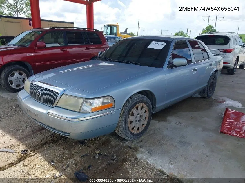 2004 Mercury Grand Marquis Gs VIN: 2MEFM74W54X655041 Lot: 39946268