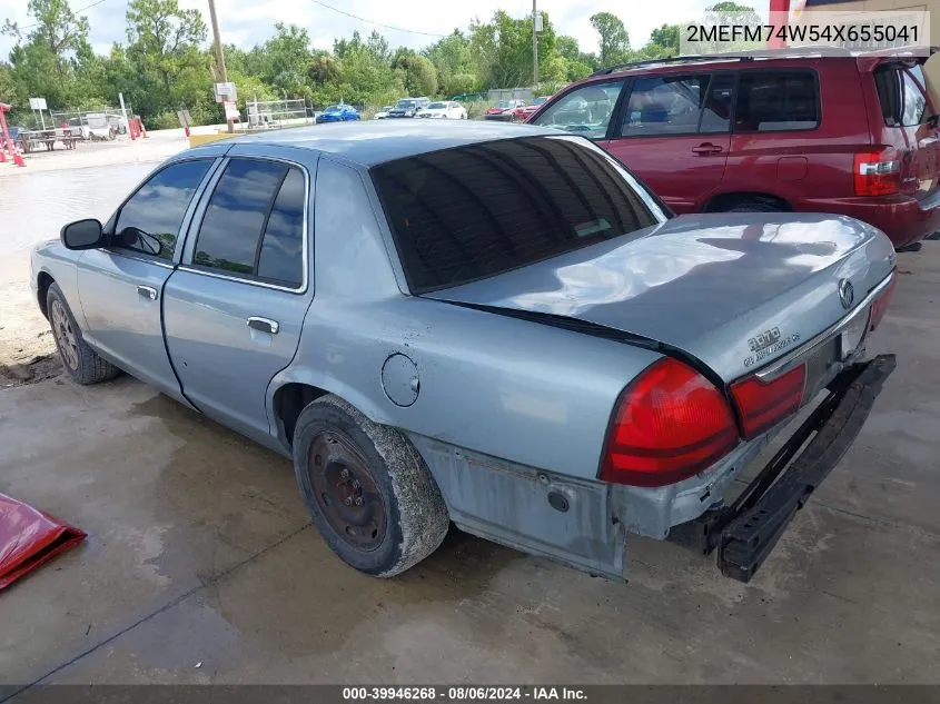 2004 Mercury Grand Marquis Gs VIN: 2MEFM74W54X655041 Lot: 39946268